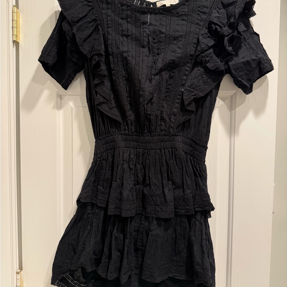LoveShackFancy Elegant Black Lace Dress